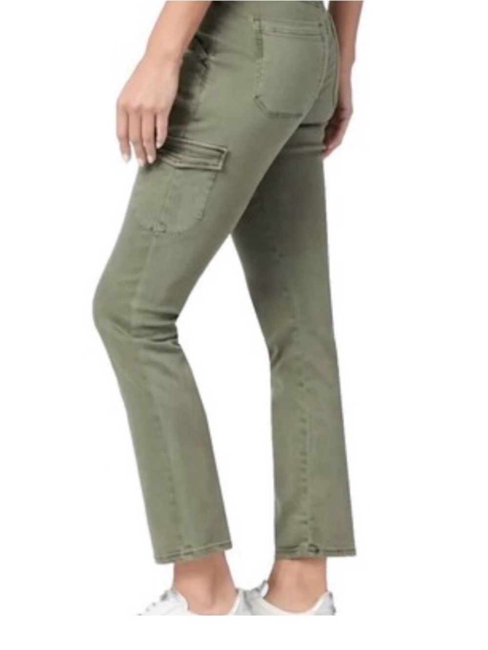 Paige Denim Jolie Olive Cargo Pants Straight-Leg Jeans Size 26